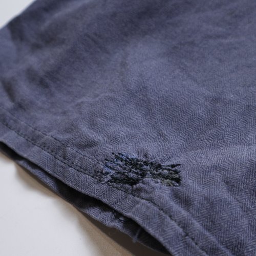 70s washed old blue herringbone French workwear French work