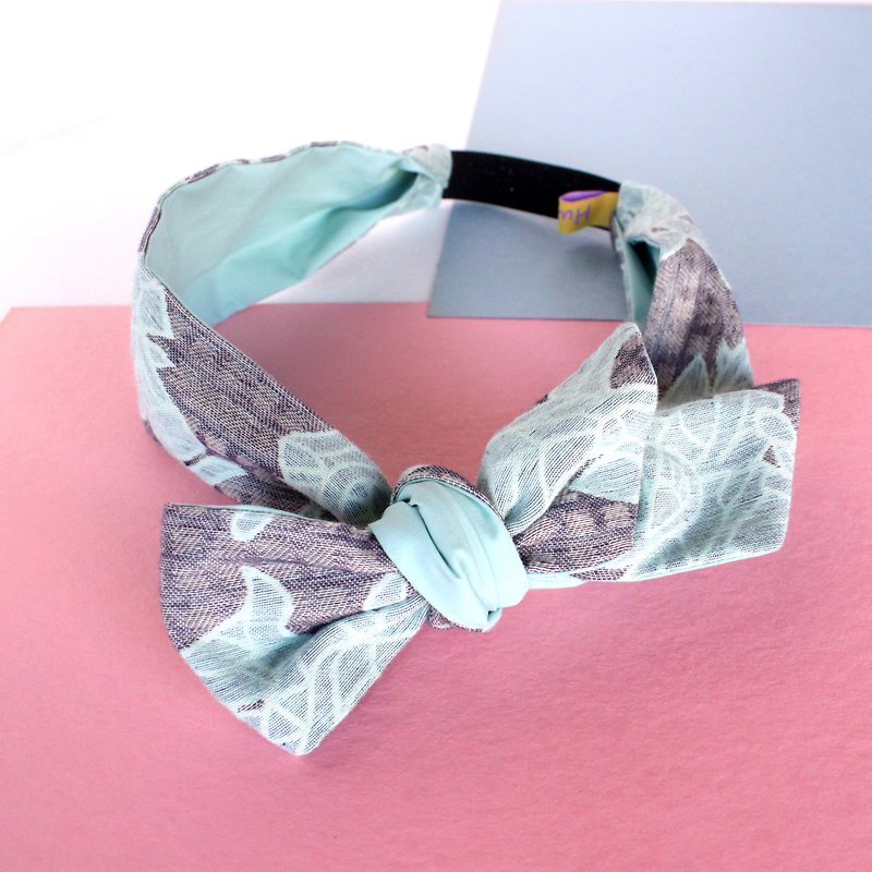   Flower Jacquard Multifunctional headband  - เครื่องประดับผม - ผ้าฝ้าย/ผ้าลินิน สีเขียว