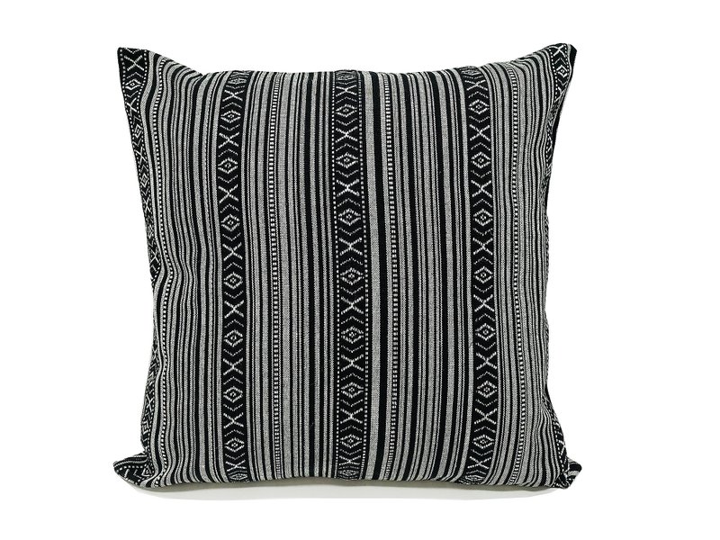 Woven Cotton Pillow cases Handmade Decorative Pillow Covers Tribal pillow - Pillows & Cushions - Cotton & Hemp Black