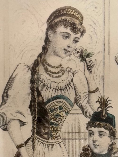 50268-クラシックなフランスのアンティークファッション雑誌プリント