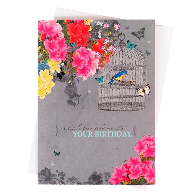 The little bird sings a birthday song quietly [Hallmark-Card Birthday Wishes] - Cards & Postcards - Paper Pink