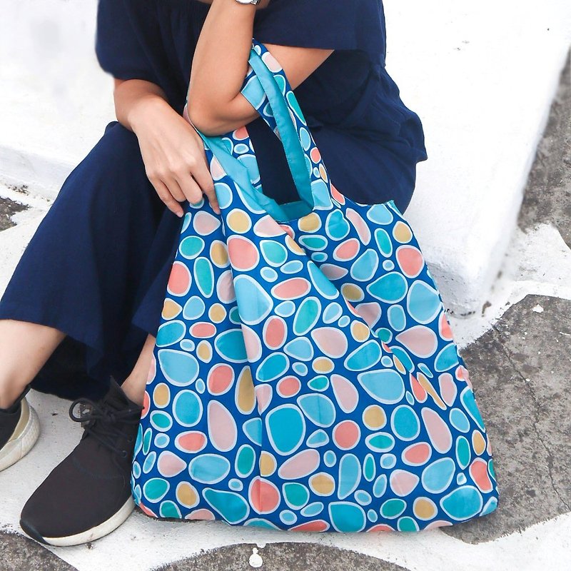ENVIROSAX Australian Reusable Shopping Bag-Bondi Pavilion Colorful Stones - Messenger Bags & Sling Bags - Polyester Multicolor
