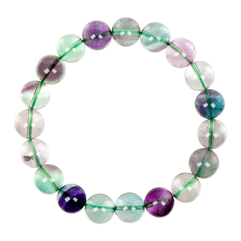 Fluorite Green-Purple 10mm Bracelet - Bracelets - Semi-Precious Stones Multicolor