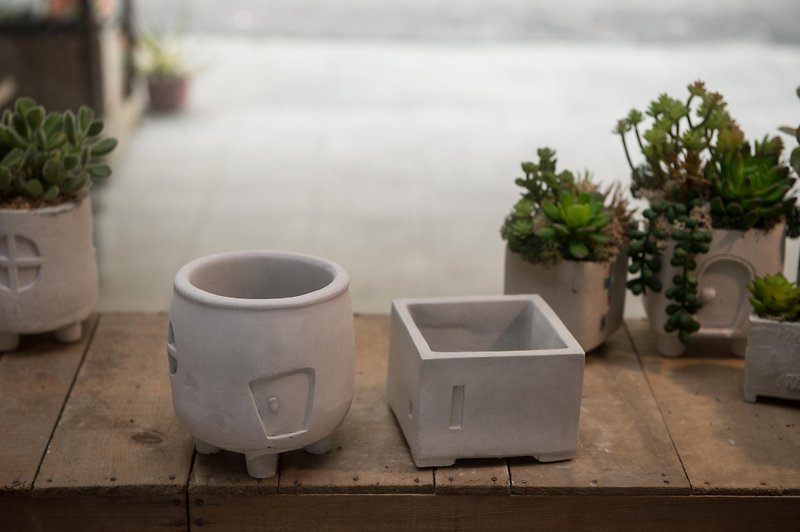 Cement ware / two-piece - Plants - Cement Gray