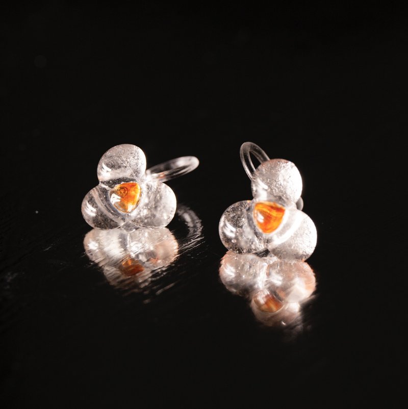 Floral Glass Clip-On - Earrings & Clip-ons - Glass 