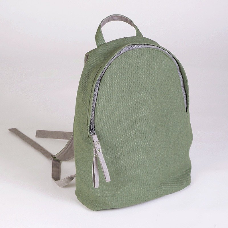 New offspring - lightweight backpack / leaf green - กระเป๋าเป้สะพายหลัง - ผ้าฝ้าย/ผ้าลินิน สีเขียว