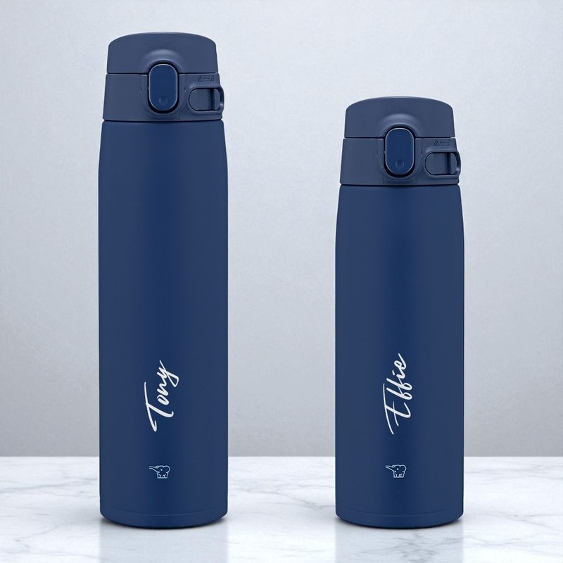 【客製化禮物】英文名 象印 600 / 720ML 彈蓋式不銹鋼保溫瓶 001 - 保溫瓶/保溫杯 - 不鏽鋼 藍色