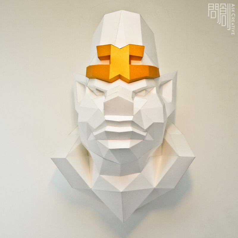 Ask Create DIY Hand-made 3D Paper Model-Bajie Mural - ของวางตกแต่ง - กระดาษ สีส้ม