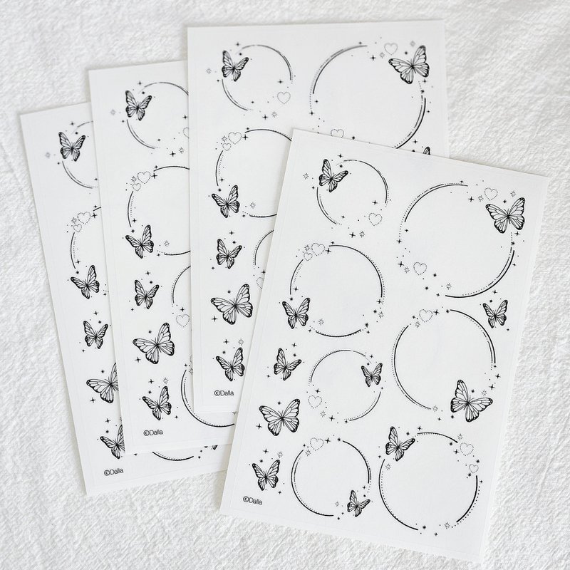 butterfly circle sticker (transparent) - Stickers - Other Materials 