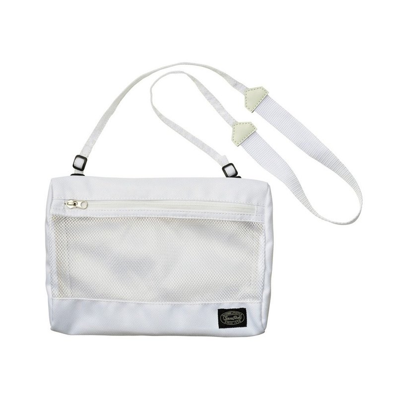 Active Mesh travel bag-white small bag/crossbody bag - กระเป๋าแมสเซนเจอร์ - เส้นใยสังเคราะห์ ขาว