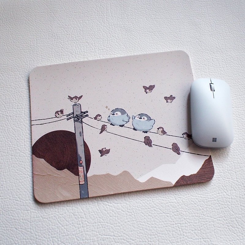 小企鵝與麻雀- 滑鼠墊mouse pad - 滑鼠墊 - 塑膠 透明