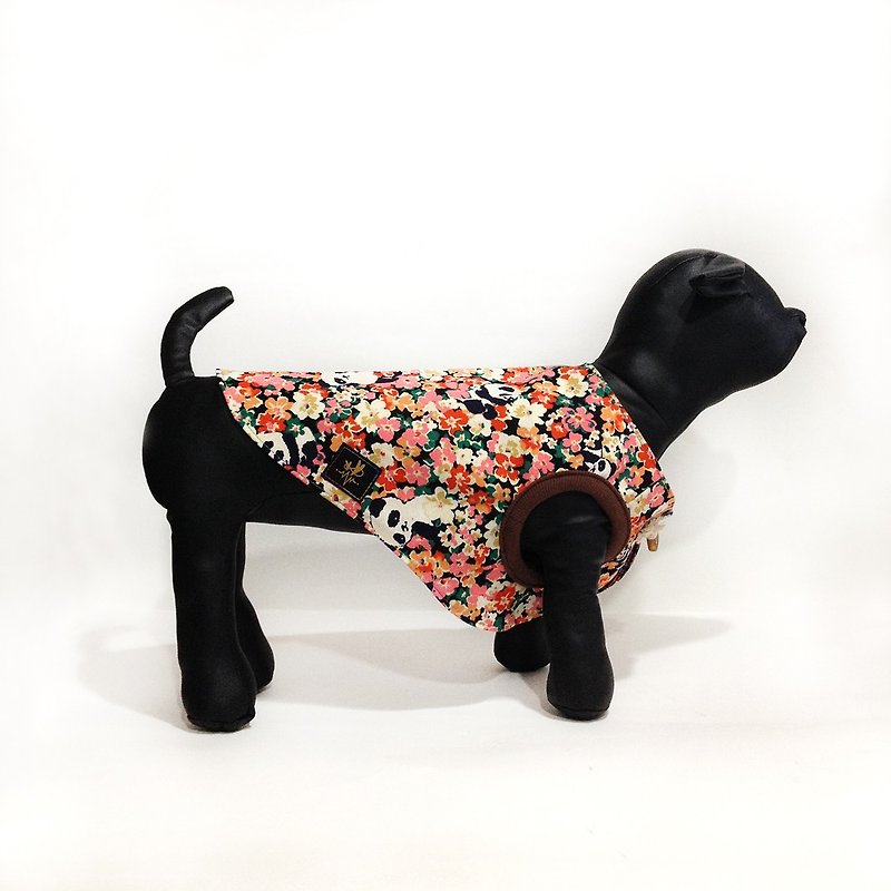 Pet clothing small floral panda vest inside bucket method "Spot Clearing" - Clothing & Accessories - Cotton & Hemp Multicolor