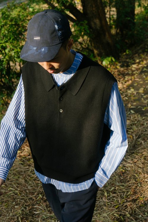 Lab Store 【Off-season sale】 日系POLO領針織背心 情侶復古搭配馬甲vest