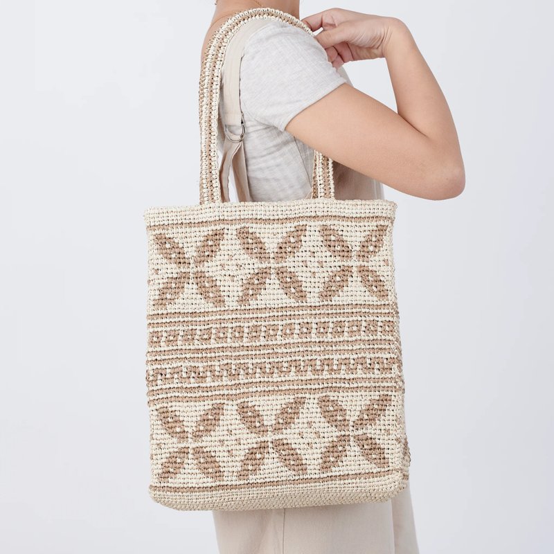 JASMIN Bag - Natural Raffia hand crochet straw Bag - กระเป๋าถือ - วัสดุอีโค สีนำ้ตาล