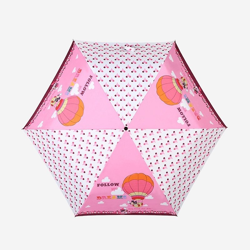 【ドイツ・コボルド】ディズニー公認 雨と太陽の兼用傘 熱気球 ミッキー - 傘・雨具 - その他の素材 ピンク