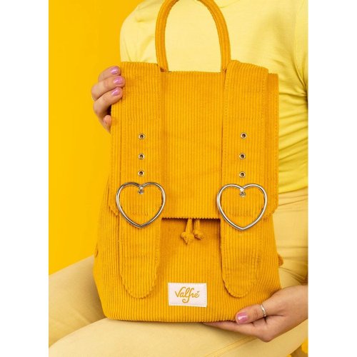 Yellow checkered Valfré canvas shops backpack