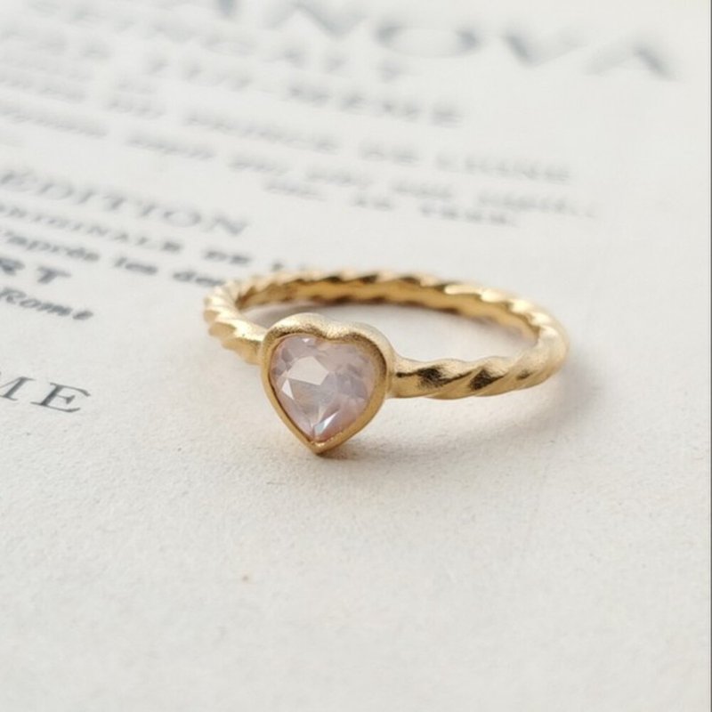 [Resale] [K18] Heart natural stone antique ring - General Rings - Precious Metals Gold