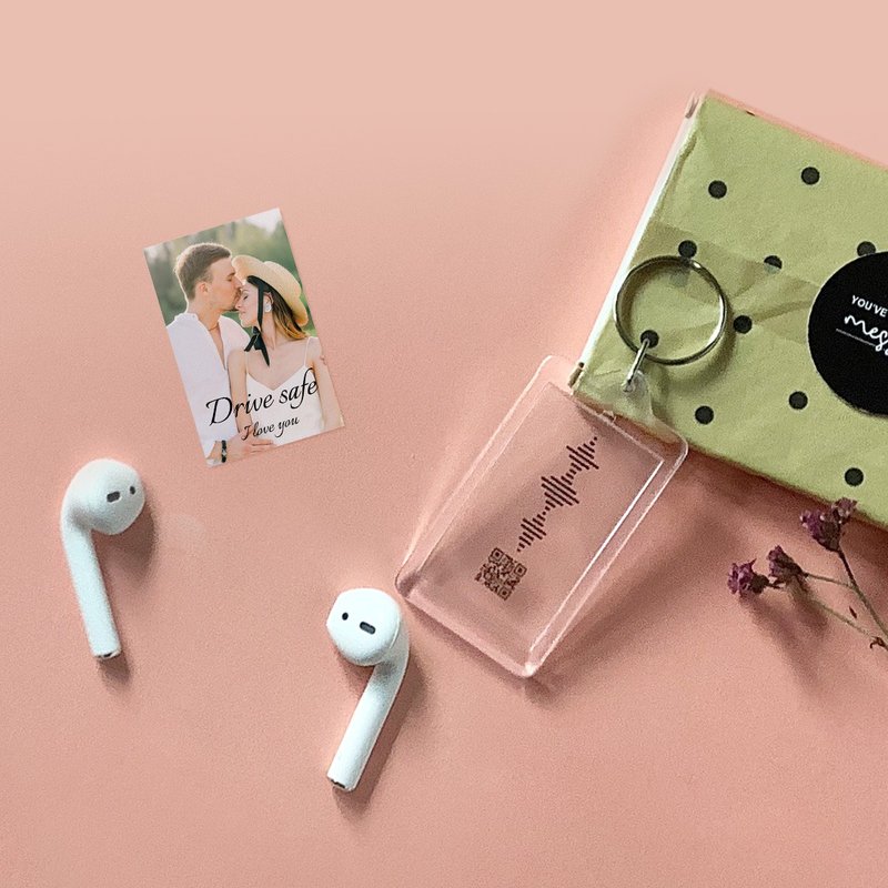 [DIY gift for couples with a discount] Recording key ring scan code to listen to songs DIY photo text - ที่ห้อยกุญแจ - อะคริลิค 