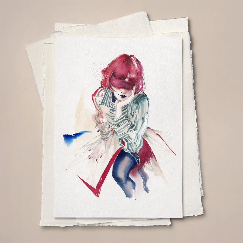 藝術微噴水彩畫 -【信仰的血色立誓布】 - 海報/掛畫/掛布 - 紙 