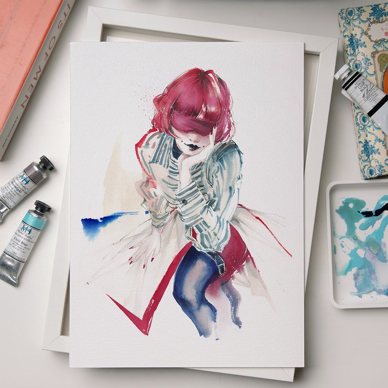 藝術微噴水彩畫 -【信仰的血色立誓布】 - 海報/掛畫/掛布 - 紙 