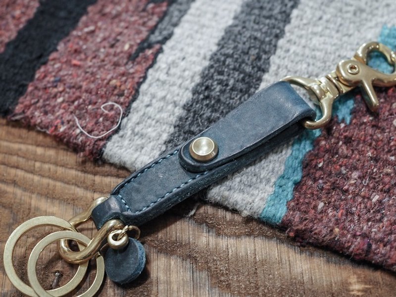 HEYOU Handmade - Key Chain - Keychains - Genuine Leather Blue