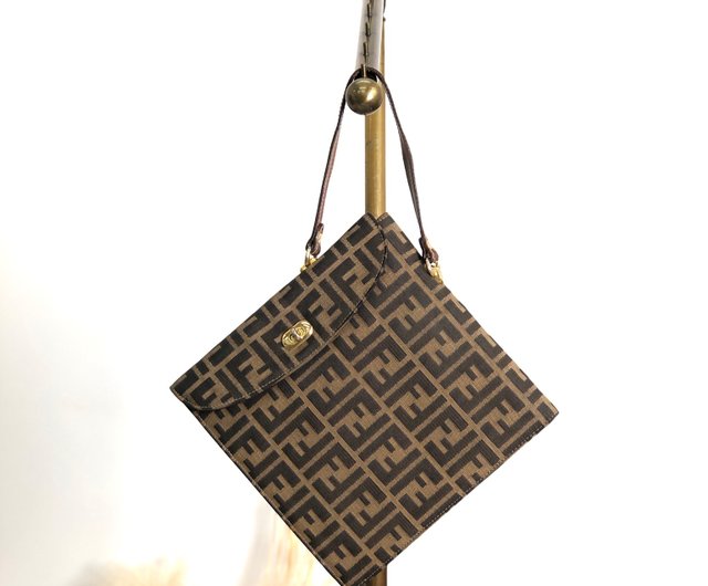 FENDI ズッカ柄 ワンハンドルバッグ ブラウン ヴィンテージ 日本直送 名牌中古包 】FENDI フェンディ ズッカ ハンドバッグ