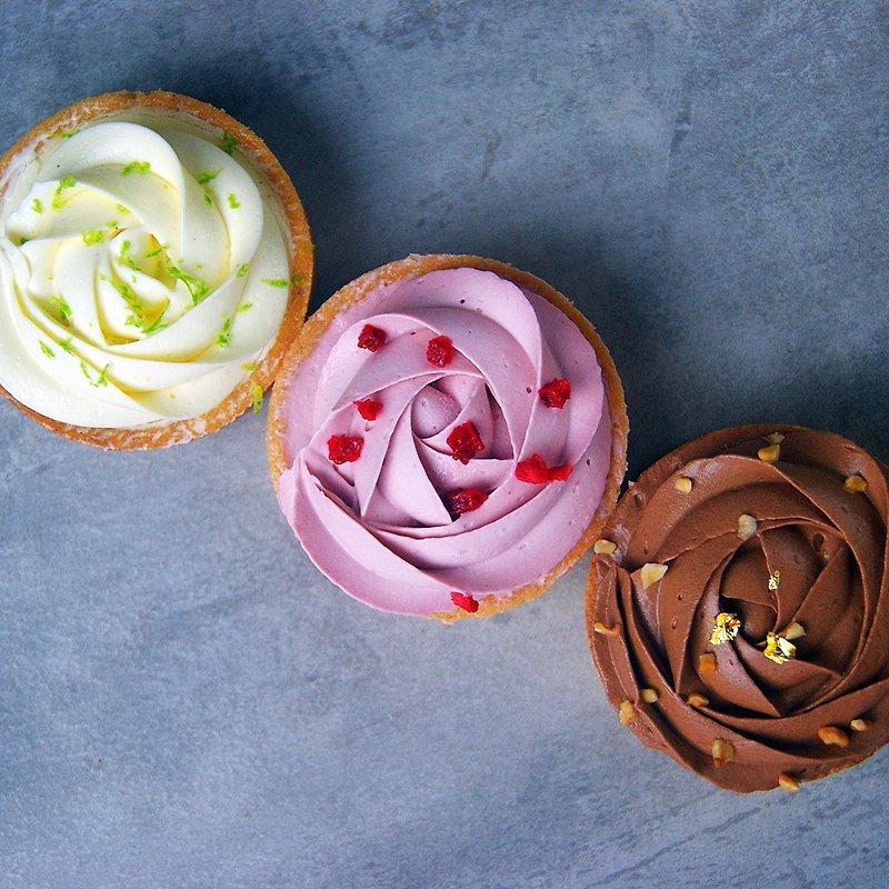4入玫瑰小塔組 - 蛋糕/甜點 - 新鮮食材 多色