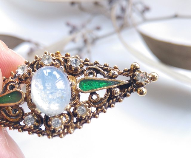 【美品】フランス 50’s クラシカル ブローチ ヴィンテージ 貴婦人 ストーン 美品】フランス 50's クラシカル ブローチ ヴィンテージ 貴婦人