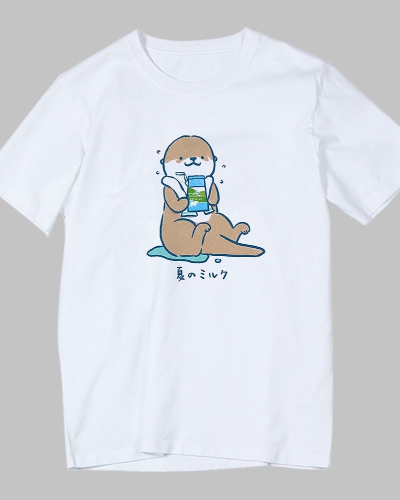 Shine original cute otter illustration summer limited pattern TEE - Unisex Hoodies & T-Shirts - Cotton & Hemp 