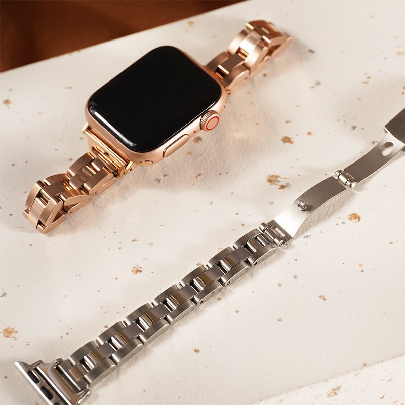 Apple watch - Shiny Stainless Steel Three Beads (Waist) Apple Watch Band - Watchbands - Stainless Steel 