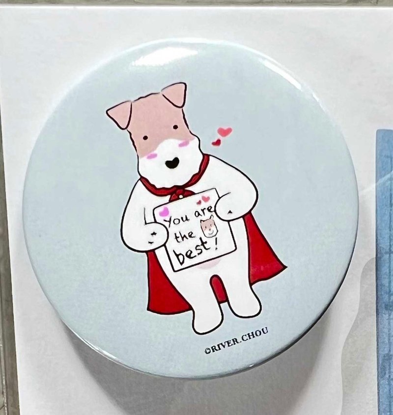 Wirefoxterrier Magnet Badge 44mm  Superman light blue - Badges & Pins - Other Metals Blue