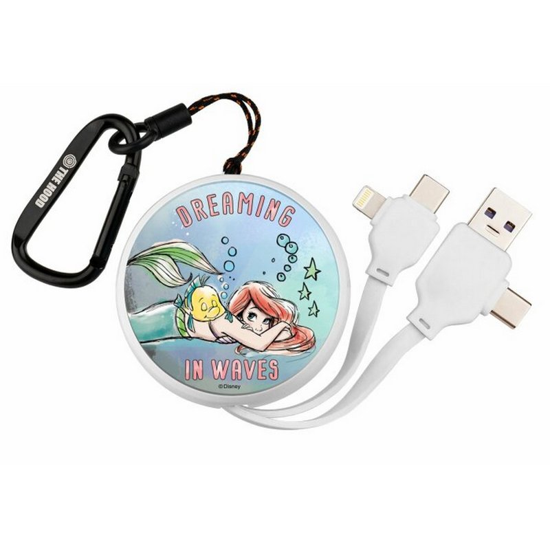 Disney Ariel Multi PD Fast Charging Cable Lightning to Type C 4349 - ที่ชาร์จ - วัสดุอื่นๆ ขาว