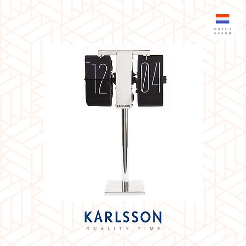 Ur Lifestyle 荷蘭Karlsson, Flip clock No Case mini black, chrome stand