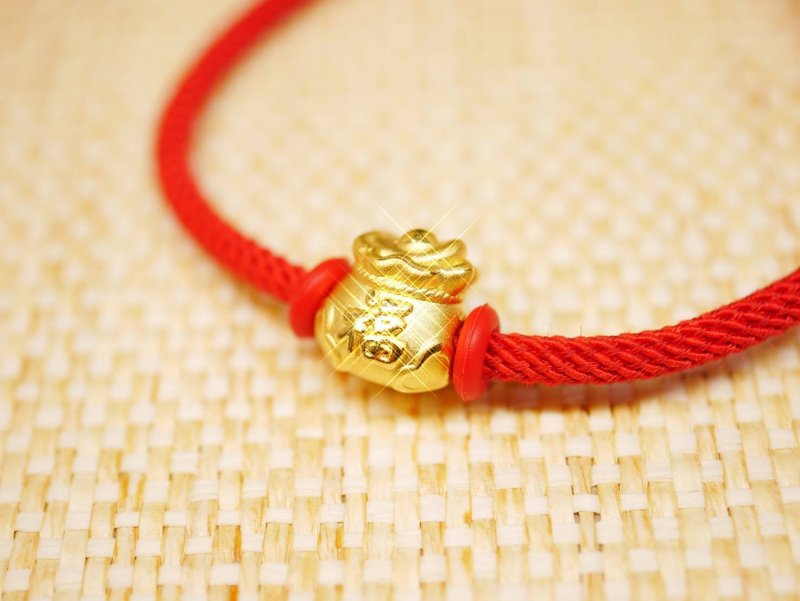 Lucky Bag Beads - Gold Lucky Bag Bracelet Gold Ornaments - Gold 9999 (Free Milanese Bracelet) - สร้อยข้อมือ - ทอง 24 เค สีทอง