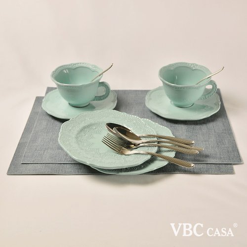 VBC Casa 【義大利 VBC casa】蕾絲系列雙人早餐杯盤、餐具組