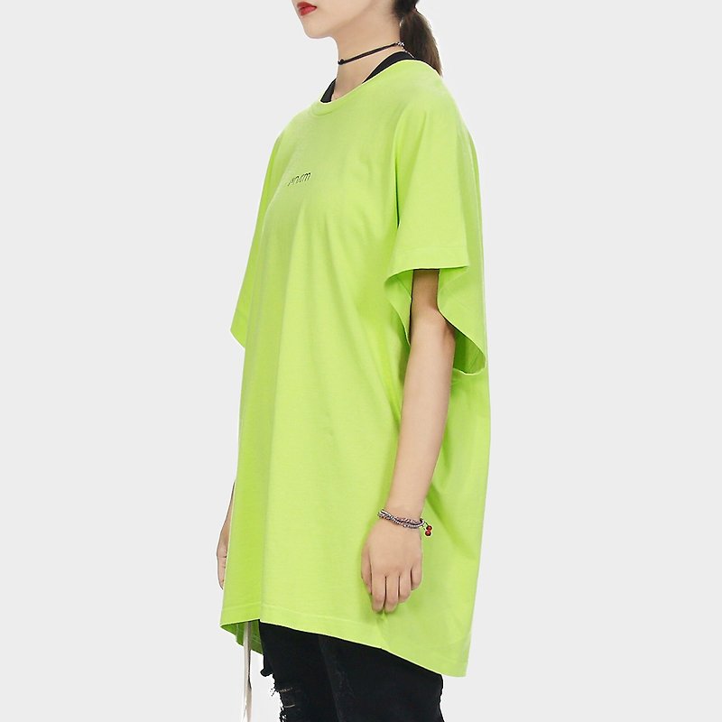 [ionism] pure cotton cut vest fluorescent green - เสื้อกั๊กผู้ชาย - ผ้าฝ้าย/ผ้าลินิน สีเขียว