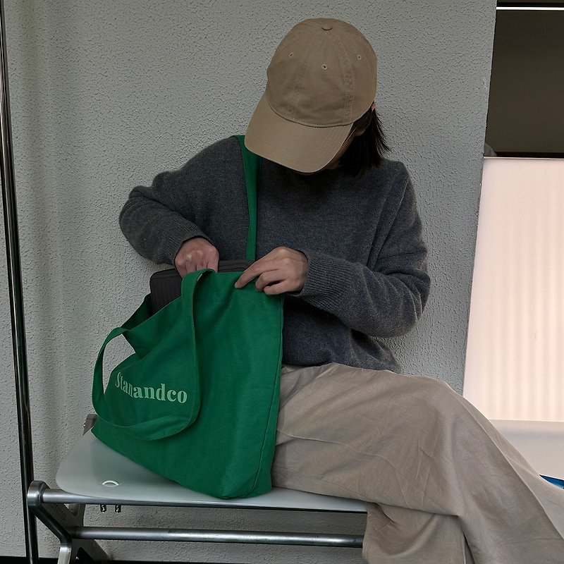 Stan&Co large-capacity canvas bag/shoulder bag/tote bag/AZ letter optional bag - Messenger Bags & Sling Bags - Cotton & Hemp 