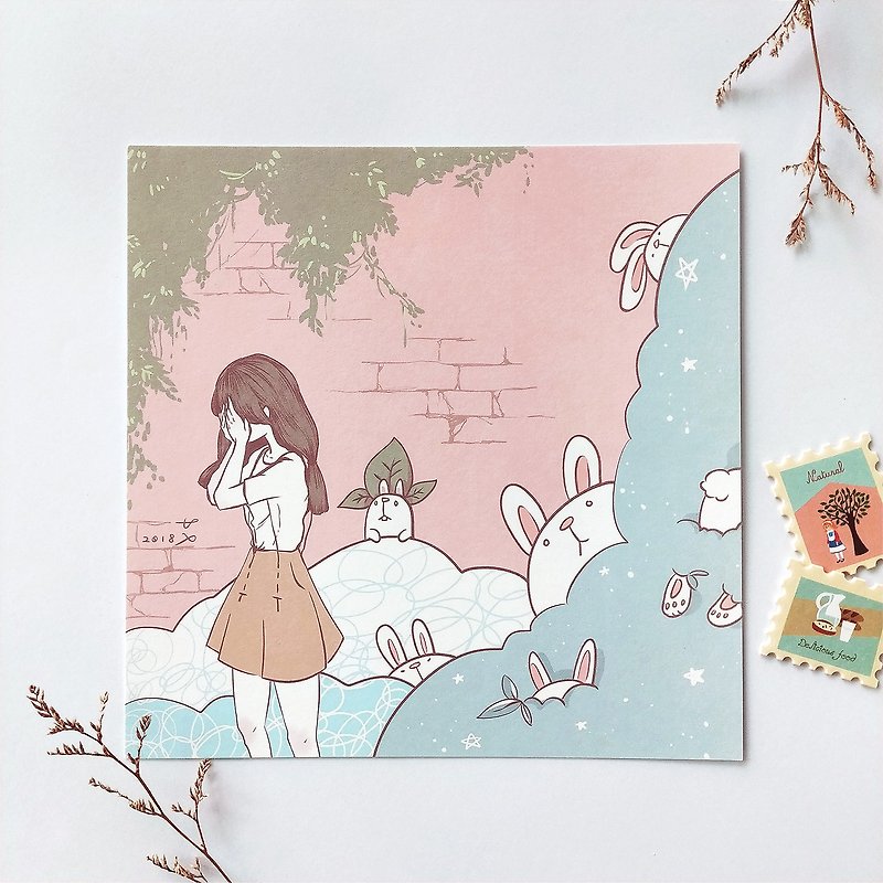 [Escape Girl] Illustrated Postcard-Peekaboo - Cards & Postcards - Paper 