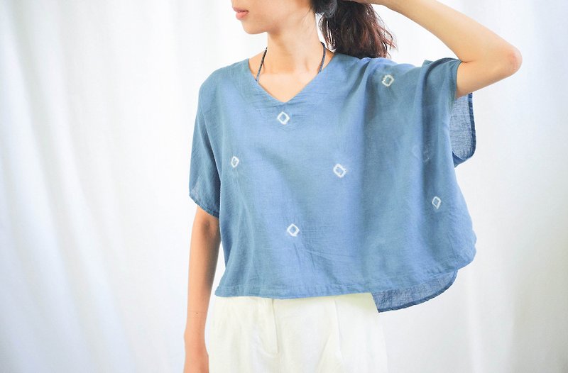 Kram is a color of the sea :: Ray Tops :: Natural Indigo. - Women's Tops - Cotton & Hemp Blue