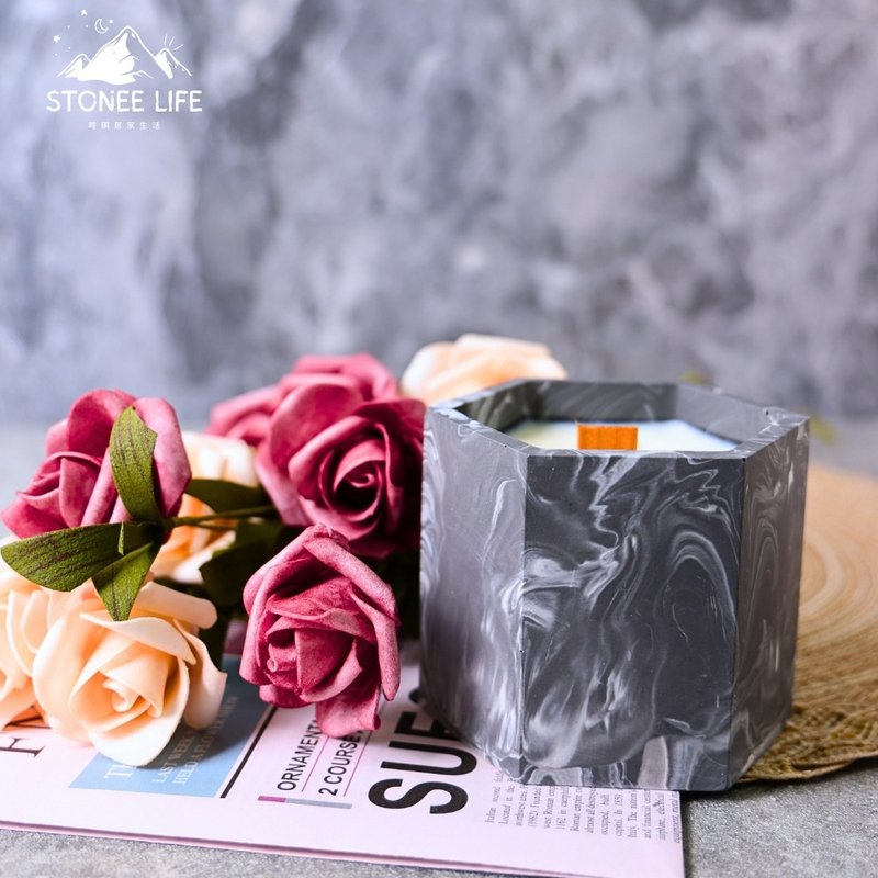 Shidong STONE Fragrance Candle [Hexagonal Pillar Style] Handmade Soy Wax Special Fragrance Gift - เทียน/เชิงเทียน - หิน 