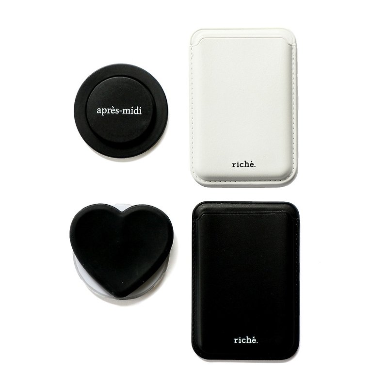 Purchase additional mobile phone magsafe accessories [card holder/mobile phone holder] - Phone Cases - Plastic Black