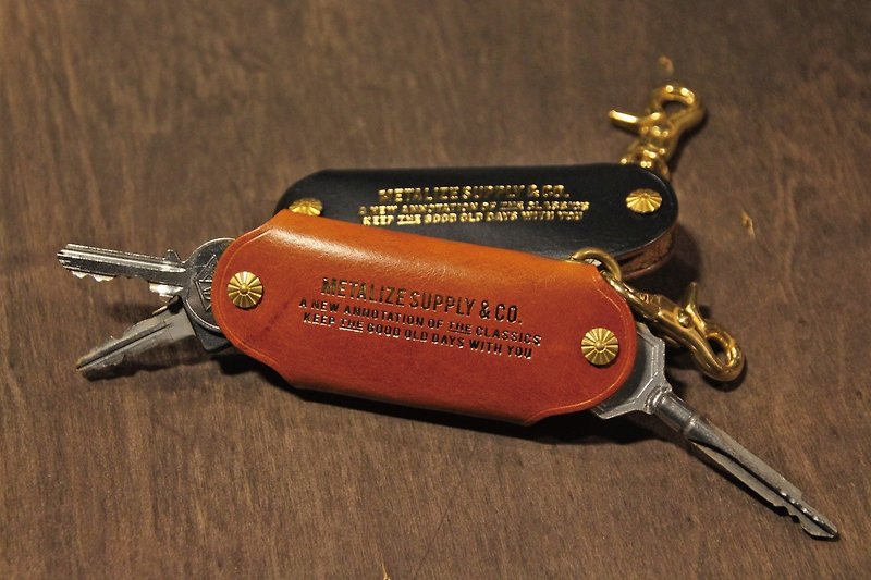 [METALIZE] vintage leather two-way key storage bag (four colors) - ที่ห้อยกุญแจ - หนังแท้ 