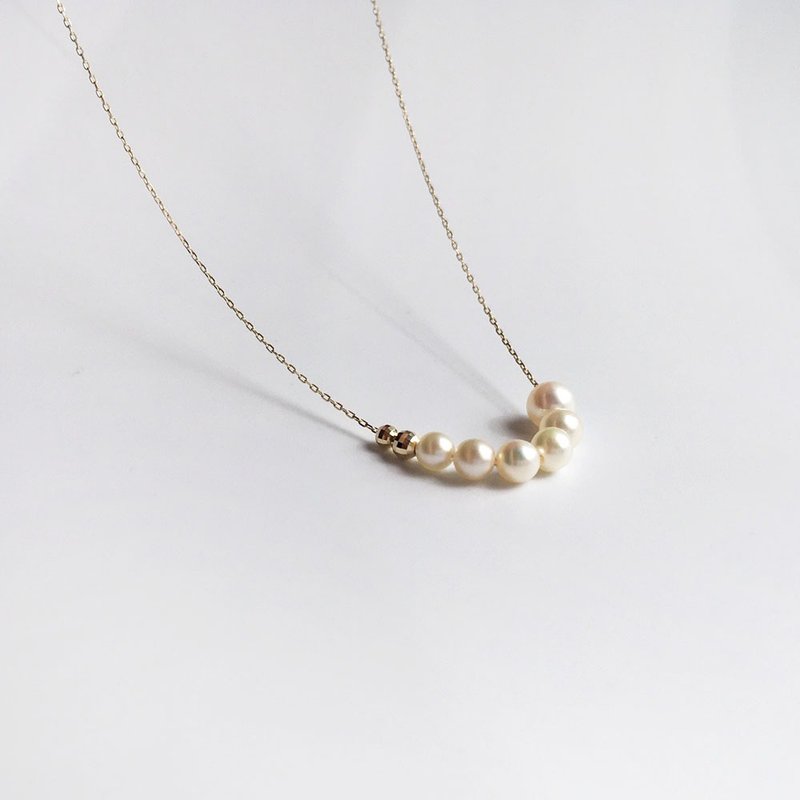 K10YG Akoya Pearl Necklace - สร้อยคอ - ไข่มุก 