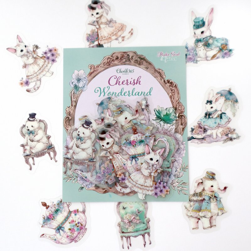 [Cherish Wonderland] Matte PET Flake Stickers, 24 sheets - สติกเกอร์ - วัสดุกันนำ้ สีเขียว