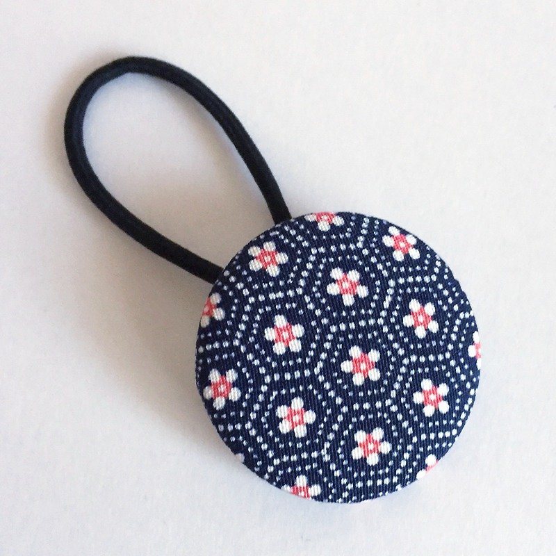 Hair elastic with Japanese Traditional Pattern, Kimono (Large) - Hair Accessories - Other Materials Blue