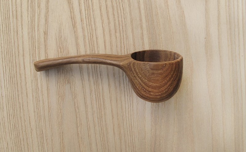 Natural hand-made wooden spoon-teak type-deep semi-circular cup-coffee / teaspoon - Cutlery & Flatware - Wood Brown