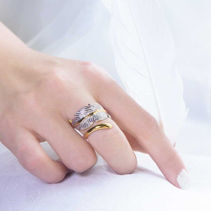 Angel Trace Ring (2 Tones) - 戒指 - 其他金屬 銀色