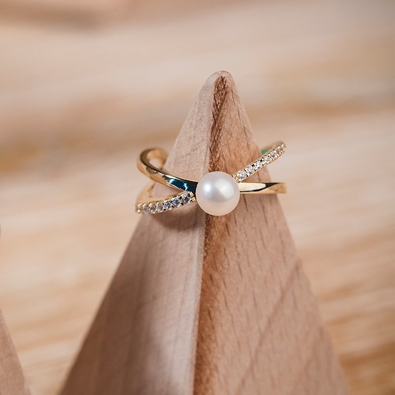 天然珍珠戒指 - Wish - 戒指 - 其他金屬 金色