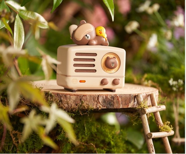 MUZEN OTR メタル LINE FRIENDS ブルートゥース スピーカー Bluetooth スピーカー 高音質 防水 ストラップ付き USB充電 フルメタルボディ ライト付 Muzen OTR Metal LINE Friends FM Radio Bluetooth Speaker