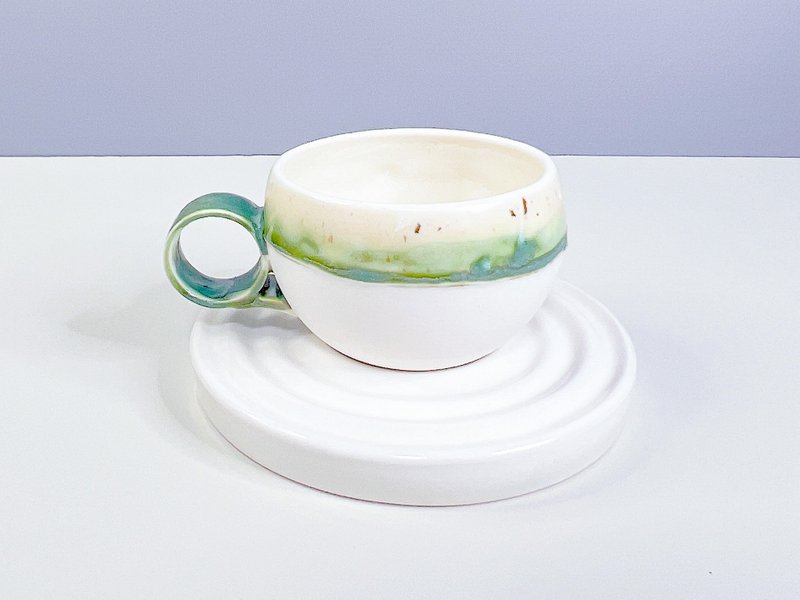 Ripple cup and saucer / Set - Mugs - Pottery 